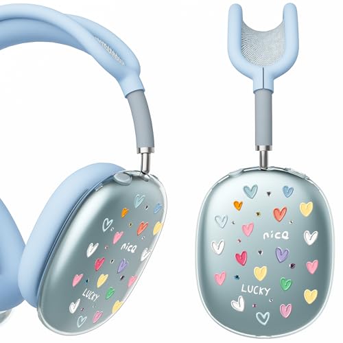 for AirPods Max Headphones Love Heart Ear Covers for AirPods Max 2 - color: Heart B/Blue