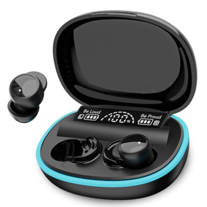 Sleep Earbuds for Side Sleepers, Mini Invisible Bluetooth Earbuds, Ultra-Light Sleep Headphones HiFi Sound, Long Battery Life, LED Display, Bluetooth 5.4, ANC Noise Cancelling, Black