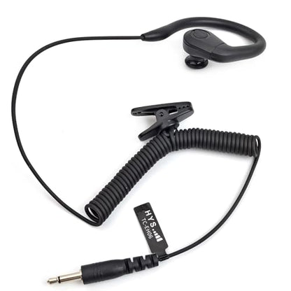 HYS 3.5mm Single Receive-Only Earpiece with Comfort Earbud Earhook | Headset with Earbud Audio Kit For Two-Way Radios,Transceivers&Speaker Mics Jacks/for Police Security and Law Enforcement Use