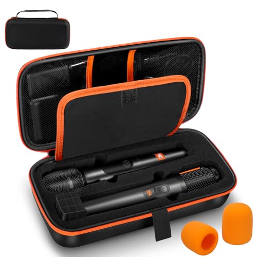 Wireless Microphone Case Compatible with JBL Wireless Two Microphone System & Dual Partybox Mics, Handheld Dual Mic Travel Bag for Singing & Karaoke | Waterproof & Dirt Resistant - Black (BOX ONLY) - color: Upgrade-Black