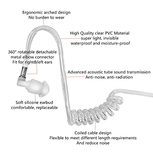 Acoustic Tube Walkie Talkie Earpiece for Ailunce HD1 Retevis RT29 RT48 RT47 RT47V RT82 RT83 RT87 RB23 RB46 NR30 TYT2017 for Motorola GP328PLUS EX500 M6 Radio Headset with PTT Mic