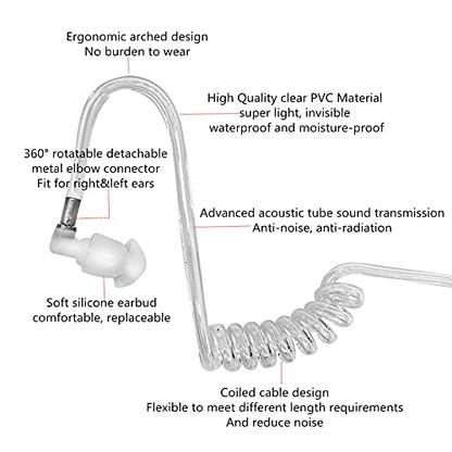 Acoustic Tube Walkie Talkie Earpiece for Ailunce HD1 Retevis RT29 RT48 RT47 RT47V RT82 RT83 RT87 RB23 RB46 NR30 TYT2017 for Motorola GP328PLUS EX500 M6 Radio Headset with PTT Mic