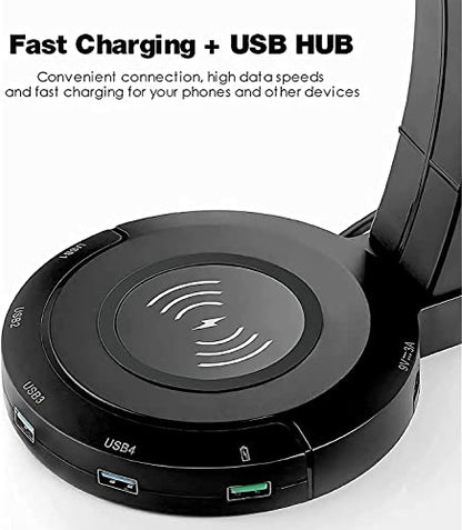 Headphone Stand Headset Stand Headphone Stand with Wireless Charger, Gaming Hanger Rack with USB2.0/3.0 Charging Headphone Stand for Desk (Color : Usb3.0) - color: Usb3.0
