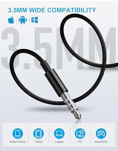 Wired Earbuds, 2 Pack 3.5mm Headphones with Microphone Clear Call HiFi Stereo Volume Control Earphones for iPhone iPad Samsung Kindle Switch MP3/4 (Black) - color: Black
