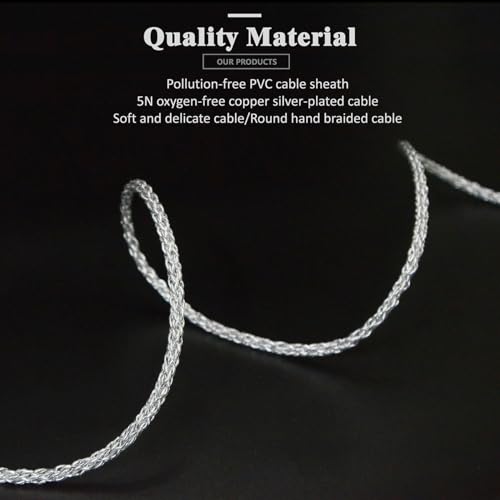 5N OFC Silver Plating+Graphene Mixed Braid Earphone Replacement Cables for Sennheiser IE900 IE600 IE300 IE200 （3.5mm Plug） - color: 3.5mm Plug