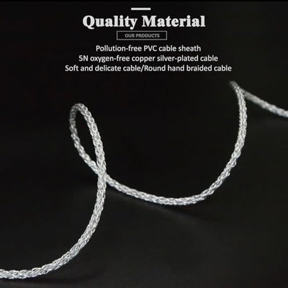 5N OFC Silver Plating+Graphene Mixed Braid Earphone Replacement Cables for Sennheiser IE900 IE600 IE300 IE200 （3.5mm Plug） - color: 3.5mm Plug