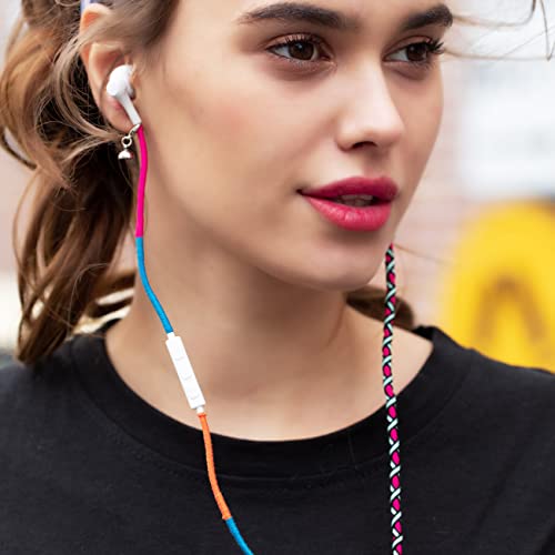 Nylon Braided Tangle Free in Ear Headphones - Colorful Wraps Wired Earbuds Bracelet with Microphone High Definition Compatible with iPhone, iPad, Mac, Laptop Android Samsung (7#)