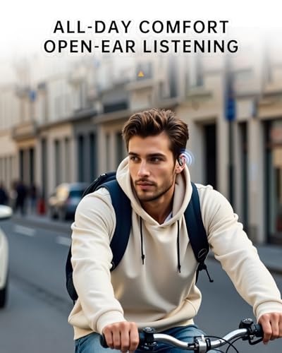 Open-Ear Headphones, Over Ear Earbuds with Ear Hooks, Wireless Earbuds Bluetooth 5.4 with Microphone, 60H Playtime, IPX7 Waterproof, Touch Control, Clear Calls for Running Workouts Sports | Wireless Earbuds Bluetooth 5.4 for Running, Rich Bass, Hi-Res Aud
