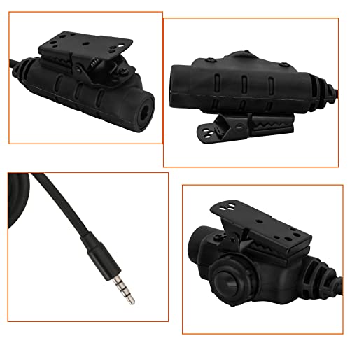 HEARFALCOM Tactical Headset Adapter U94 V2 PTT Push to Talk Adapter 1Pin Phone Ptt with Standard 7.00mm Jack Compatible with Civilian Version Tactical Headset (Black) - color: BK 4
