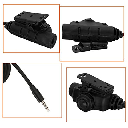 HEARFALCOM Tactical Headset Adapter U94 V2 PTT Push to Talk Adapter 1Pin Phone Ptt with Standard 7.00mm Jack Compatible with Civilian Version Tactical Headset (Black) - color: BK 4