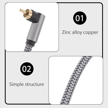 5m Digital Coaxial Audio Cable with Braided Jacket, Dual Cords for Amplifier and Home Theater, Television Accessories Compatible with Subwoofers and HDTV Systems