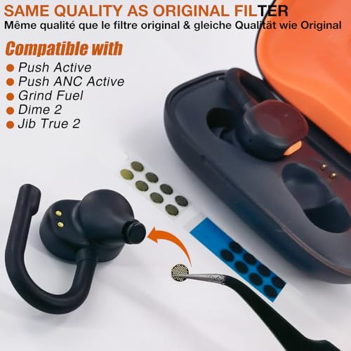 Replacement Dust Proof Filter Mesh for Skullcandy Earbuds,8 Pairs | Compatible with JSkullcandy Dime 2 / Push Active/ Push ANC Active /Grind Fuel / Jib True 2 Wireless Earbuds