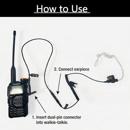 Universal Ham Radio Earpiece Adapter Cable, 2 Pin K Type to 3.5mm Female Headset Line Compatible with BaoFeng UV-5R BF-F8HP AR-152 UV-5R MINI DM-32 Kenwood Retevis Quansheng Walkie-Talkie
