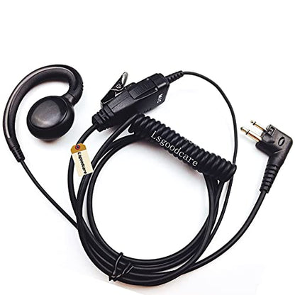 Lsgoodcare 2 Pin Swivel Earpiece Earhanger Earhook Headset with 180 Degree Swivel Earphone (PTT and Mic) Compatible for Motorola CLS1410 CP200 CP88 CP100 CP040 Walkie Talkie 2 Way Radio, (2pcs)