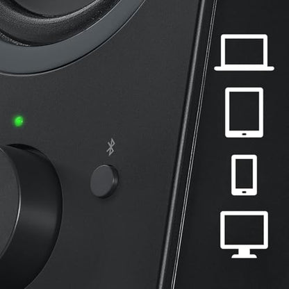 Logitech Z207 2.0 Stereo Computer Speakers with Bluetooth - size: 9.5"x3.5"x4.9"