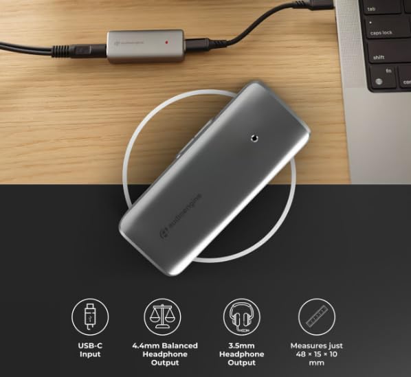 Audioengine HXL Balanced Portable DAC and Headphone Amplifier – 4.4mm Balanced Output, 520mW Power, Hi-Res Audio for Audiophile Headphones | Balanced Output, 520mW Power, Hi-Res Audio for Audiophile Headphones