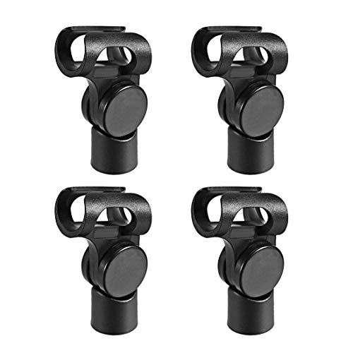 uxcell 4Pcs Universal Microphone Mic Clip Holder for 17mm Mic Stand Handheld 15mm Thread Dia
