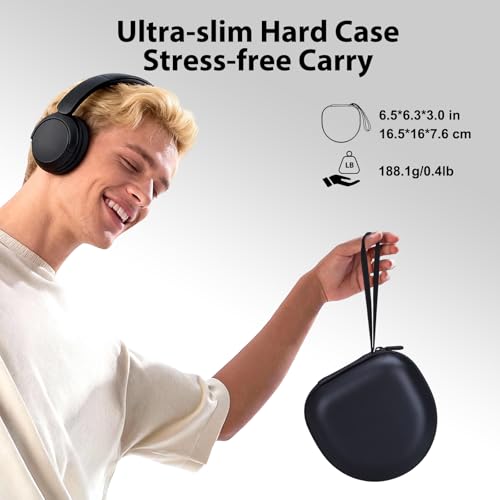 Headphone Case Compatible with JBL/Beats/BERIBES/Jlab/Picun/TOZO/KVIDIO/Soundcore Anker/Skullcandy Noise Cancelling Over-Ear Headphones, Pearl Black - color: Pearl Black