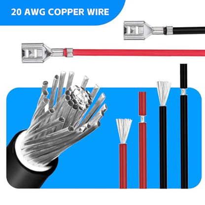 30Pcs Speaker Connectors, 2.8mm, 4.8mm, 6.3mm, Quick Splice | Female Wire with Insulating Sleeves, Crimp Terminal Assortment