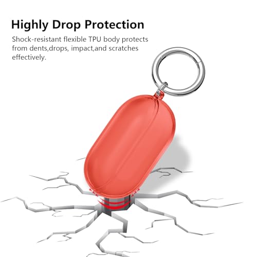 Aircawin for Beats Solo Buds Case Clear,TPU for Beats Solo Buds Cover 2024 | Shockproof Full Protective Soft Transparent TPU Cover for Beats Solo Earbuds with Keychain and Cleaning Pen-Red - color: Light Red