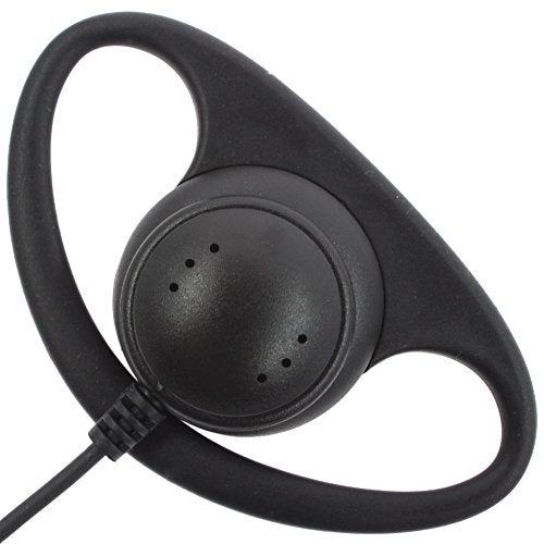 TENQ® D Shape Earpiece Headset PTT for Two Way Radio Walkie Talkie 2 Pin Motorola (10 Packs)