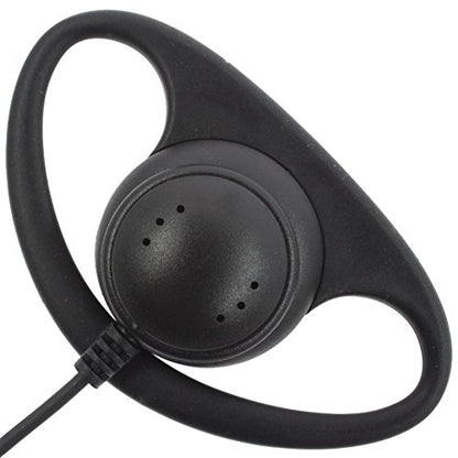 TENQ® D Shape Earpiece Headset PTT for Two Way Radio Walkie Talkie 2 Pin Motorola (10 Packs)