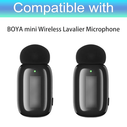 LEFXMOPHY Grey Windscreen Replacement for BOYA Mini Wireless Lavalier Microphone Pop Filter, Furry Wind Muff Deadcat Cover 3-pack