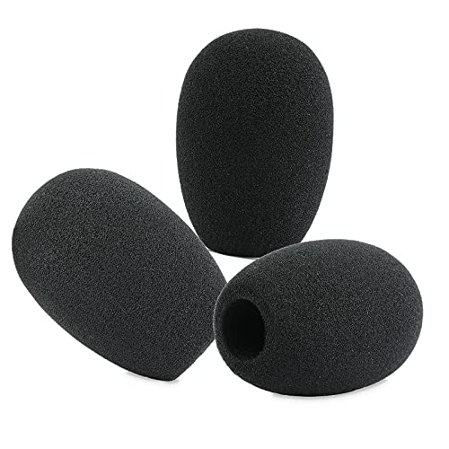 LEFXMOPHY SM81 Windscreen, RK311 Foam Cover Replacement for Shure SM81-LC KSM141 Microphone, Noise-Cancellation Pop Filter 3-Pack