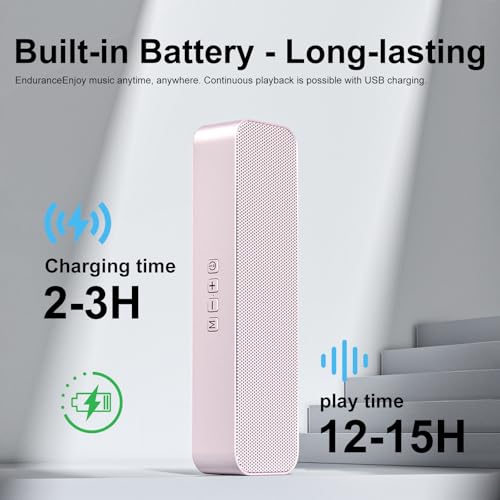 Computer Speaker for Desktop,Rechargeable PC Speaker,Small Computer Soundbar with Stereo & Bass,3.5mm Aux-in,Bluetooth,TF Port,Loud Volume for Web Conferences,Teacher,Music (Pink) - color: Pink