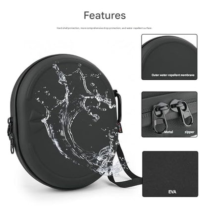 Hard Shell Carrying Case for Small Middle Over Ear Headphones with Removable Memory Foam and Waterproof Zippers