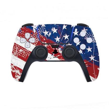 PlayVital Full Set Skin Decal for ps5 Console Digital Edition, Sticker Vinyl Decal Cover for ps5 Controller & Charging Station & Headset & Media Remote - Impression US Flag - color: Impression US Flag