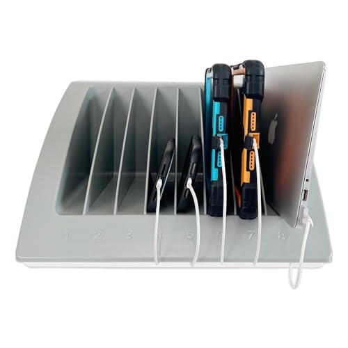 6-Pack | 8-Device Laptop & Tablet Charging Station | Fits Chromebooks & Laptops up to 15.6", Supports Devices up to 1.375" Thick for Schools, Offices & Libraries - size: 6 Pack/8-Device