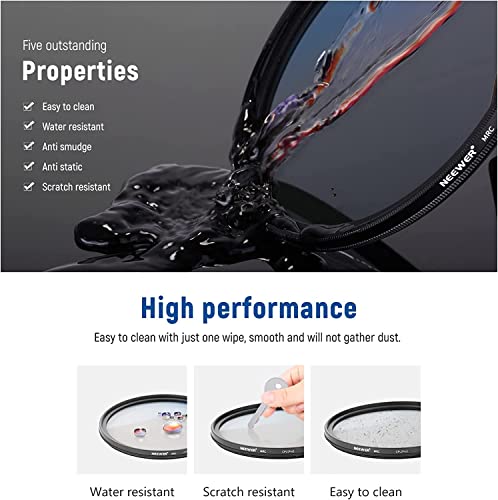 Neewer 52mm Polarizing Filter 30 Layer Multi Resistant Nano Coatings Circular Polarising Filter(CPL) Reduce Glare/Enhance Contrast/Ultra Slim/Reduces Reflection/HD Optical Glass Polarizer Filter - size: 52mm