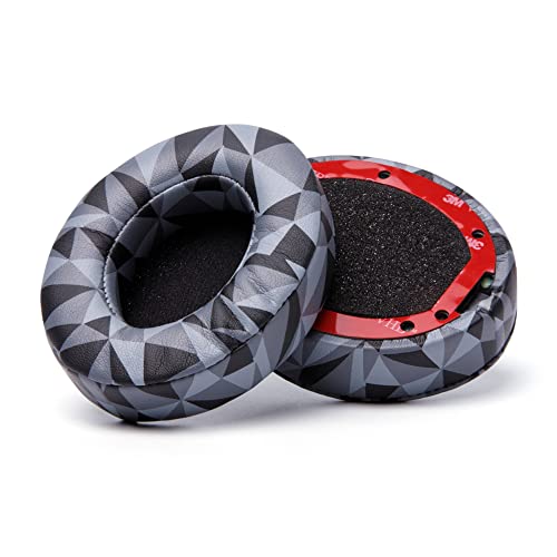 WC PadZ Studio 2 & 3 - Ear Pads for Beats Studio 2, 3 Wired & Wireless | Made by Wicked Cushions | Does NOT Fit Beats Solo (B0501, B0500). PU Leather, Enhanced Foam & Stronger Adhesive | Geo Grey - color: Geo Grey
