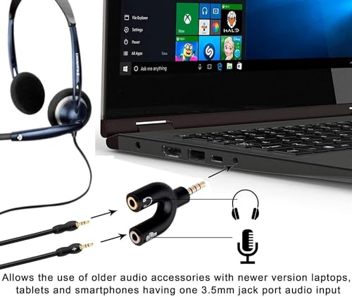 SaiTech IT 5 Pack 3.5mm Audio Jack to Headphone Microphone Splitter Converter Adaptor (Specially Design for Mobile and Tablet Only)