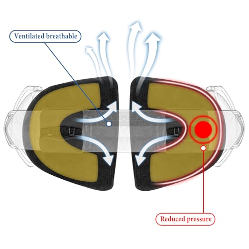 Geekria Comfort Headphones Headband Pressure Relief Pads, Compatible with Over-Ear Headsets, Velour Headband Cushion Pad for Bald Head, Prevent Headphones Hair Dent, Easy DIY Installation