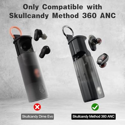 for Skullcandy Method 360 ANC Case Cover, Soft Silicone Protective Earbuds Case, Only Compatible with Skullcandy Method 360 ANC with Cleaner Kit Accessories Set(Red) - color: Red