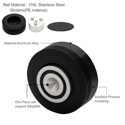 Preffair SP5020B 4Pcs HiFi Turntable Isolation Feet Speaker Foot Pads Amplifier Chassis Aluminum Isolation Feet Non-Slip Stand Feet Shock Absorber for DAC HiFi Amplifier (Stainless Steel Beads) - color: Stainless Steel Beads