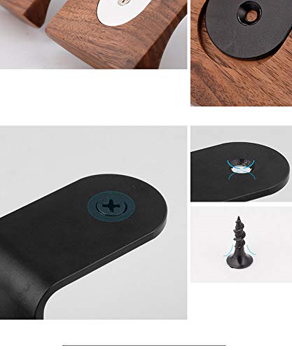 Wall Mount Headphone Hanger Headset Stand Hook Walnut Wood Headphone Holder Rack Hook for Audio,Studio & Gaming Headphones - color: L shape