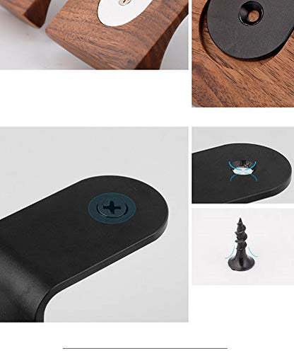 Wall Mount Headphone Hanger Headset Stand Hook Walnut Wood Headphone Holder Rack Hook for Audio,Studio & Gaming Headphones - color: L shape