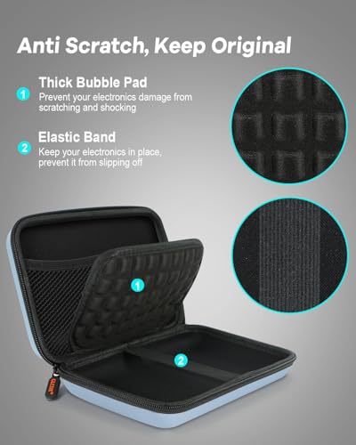 Shockproof Hard Shell Carrying Case, Case for External Hard Drive - color: Light-Blue