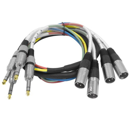 Seismic Audio - SAXT-4x5M - 4 Channel 1/4" TRS to XLR Male Snake Cable - 5 Feet Long - Serviceable Ends - Pro Audio Effects Snake for Live Live, Recording, Studios, and Gigs - Patch, Amp, Mixer, Audio - size: 5 Foot - 4 Channel