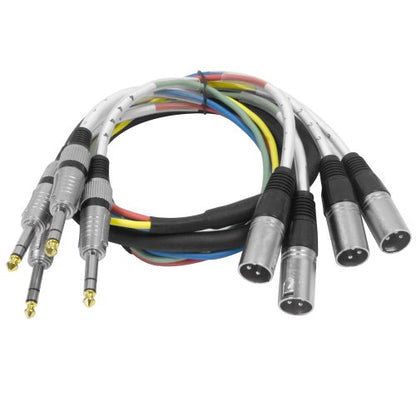 Seismic Audio - SAXT-4x5M - 4 Channel 1/4" TRS to XLR Male Snake Cable - 5 Feet Long - Serviceable Ends - Pro Audio Effects Snake for Live Live, Recording, Studios, and Gigs - Patch, Amp, Mixer, Audio - size: 5 Foot - 4 Channel
