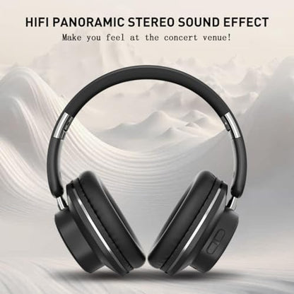 H9 Rotatable Wireless Headphones Over The Ear (Black) | Bluetooth Headsets,1.5m Audio Cable,Built-in Mic, Deep Bass Foldable Hi-res Lightweight, for Home,Travel,iOS,Android,Outdoor - color: Black