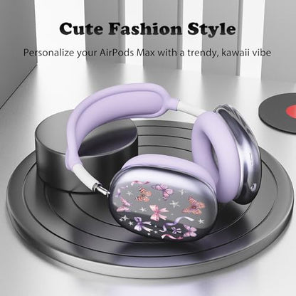 for AirPods Max Headphones Butterfly Ear Covers for AirPods Max 2 - color: Butterfly G/Purple