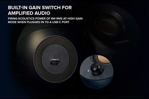 Creative Pebble V2, 2.0 USB Desktop Stereo Speakers for PC/Laptop, Black | 2.0 desktop speakers, USB-Powered, Compact, Stereo, Desktop Speakers, PC Audio, Minimal Design, Laptop Speakers, Black