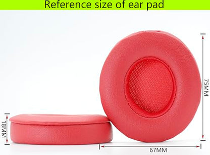 Replacement Ear Pads Compatible with Beats Solo3.0 Wireless College red | for Beats Solo2.0 Wired headphones Memory Foam/Protein Leather Earpads Earmuffs - color: College red