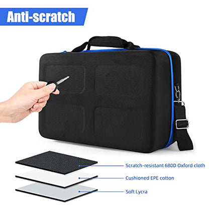 Hard Shell Carrying Case for Playstation 5 Console, Travel Case for PS5 Disc Digital Edition, Storage Bag for PS5 Controllers and Other Accessories