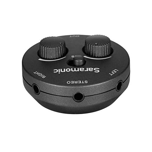 Saramonic Miniature 2-Channel 3.5mm Microphone & Audio Mixer with TRS & TRRS Output Cables for Cameras, Smartphones, Computers & More (AX1)