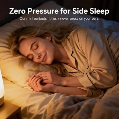 Ear Buds Invisible Small Mini Sleep Earbuds Headphones Wireless Bluetooth | Comfortable Tiny Sleeping Smallest Low Profile Micro Discreet Hidden Kids Earbuds Ear Buds for Small Ear Canals Work - color: Black